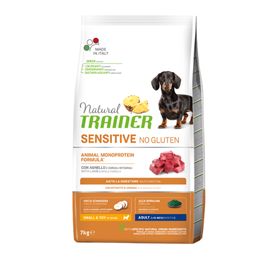 Natural Trainer Small and Toy Sensitive No Gluten Adult Agnello