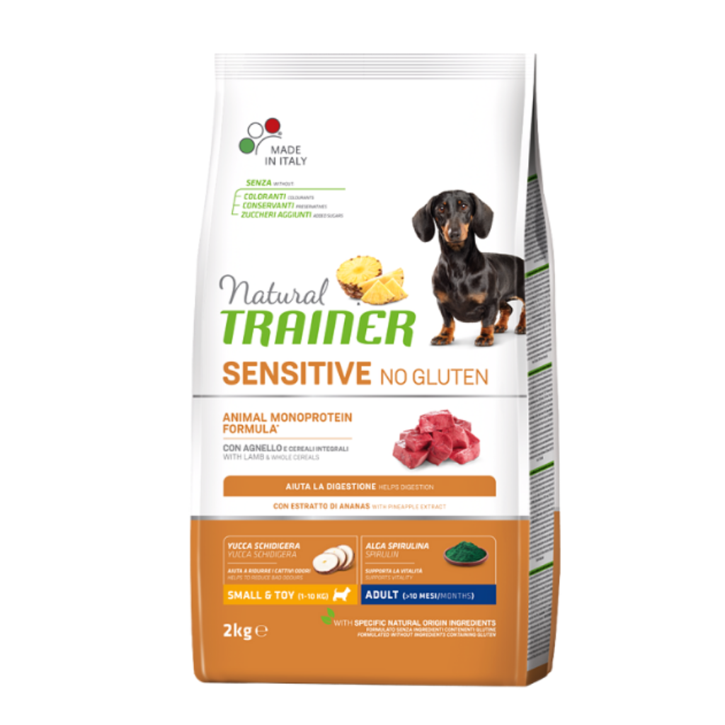 Natural Trainer Small and Toy Sensitive No Gluten Adult Agnello