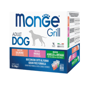 Bustine Monge Grill Multipack gusti salmone maiale e agnello per cani