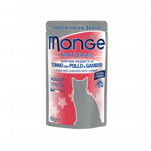 Monge Natural Bustine Tonno con pollo e gamberi,