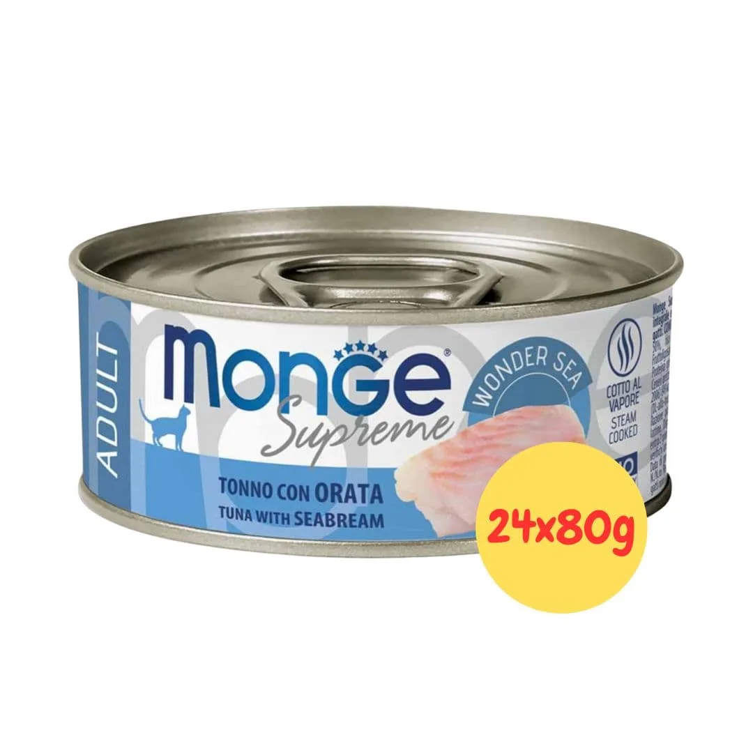 MONGE NATURAL ADULT Dog Tonno E Prosciutto, 24 Scatolette Da 95 G, Alimento Umido Completo Per Cani