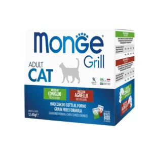 Multipack Monge Grill gatti sterilizzati confezione 12 buste coniglio e agnello