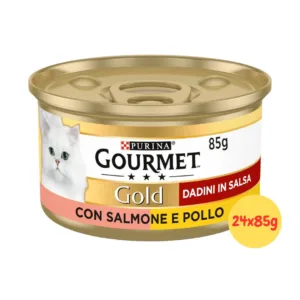 Gourmet Gatto Gold Dadini in Salsa con Salmone e Pollo