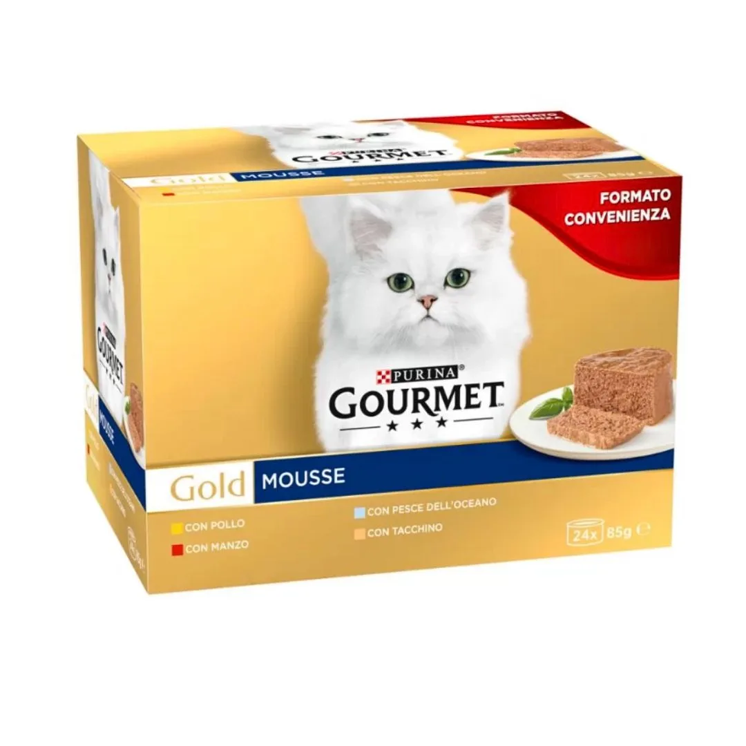 Purina Gourmet Gold Multipack dušené a grilované kousky Beef/Chicken 8x