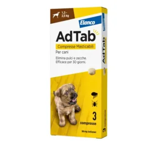 5 kg AdTab cane compresse masticabili 1,3 confezione gialla Elanco per cani