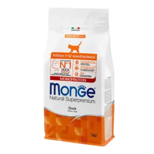 Monge Kitten Secco Gatto Natural Superpremium sacco da 1,5 kg gusto anatra