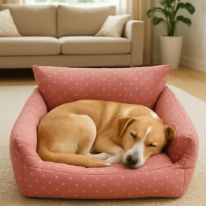 Soft sofa Cuccia da interno a divano rosa a pois per cani