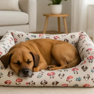 cuccia da interno per cani modello cup dogs con bordi imbottiti e colori vivaci