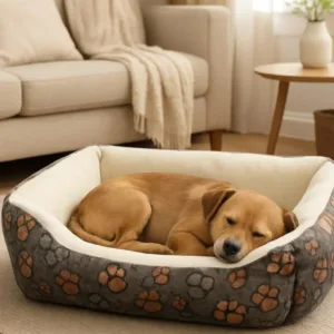 Soft grey cuccia per cani e gatti grigio scuro con impronte chiare