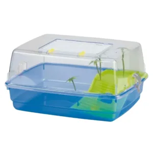 MPS Tartarughiera Chios 42x34x22h cm con base blu e isola lime