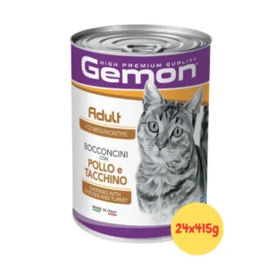 monge gemon gatto adult bocconcini lattina con pollo e tacchino