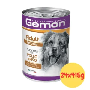 monge gemon medium adult bocconi confezione 24 lattine pollo e riso