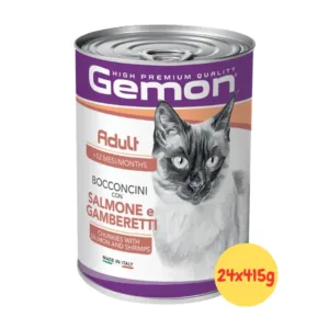 monge gemon sterilised gatto bocconcini con salmone e gamberetti