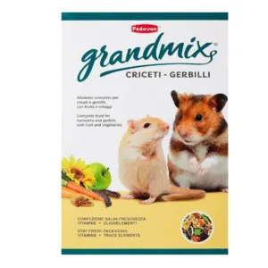Padovan Grandmix Mangime completo Criceti confezione con immagini di criceto e gerbillo