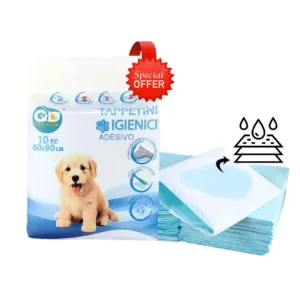 tappetini igienici assorbenti per cani 60x90 bianco e azzurro