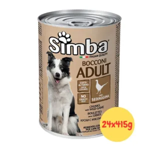 Simba Umido Cane Adult Bocconi Selvaggina lattina 415g con immagine cane