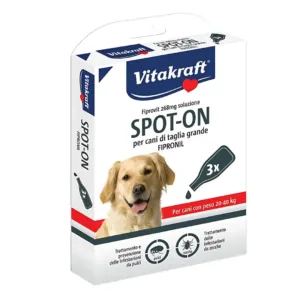 Confezione Vitakraft Fiprovit Spot-On per cani grandi da 20-40 kg con 3 pipette