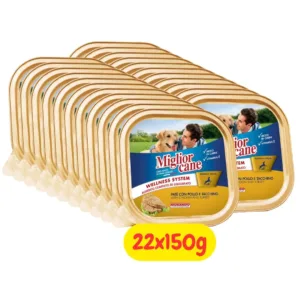 Confezione risparmio 22 vaschette paté pollo e tacchino Miglior Cane