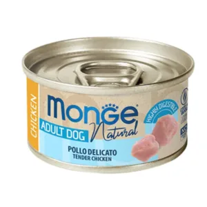 Monge Natural Pollo Delicato 24x95g lattine umido cane in confezione scorta.