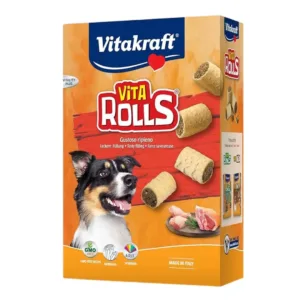 Biscotti rotolini Vita Rolls Vitakraft con ripieno saporito per cani