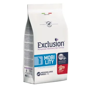 Sacco di crocchette Exclusion Mobility Medium e Large Breed al Maiale da 12kg.