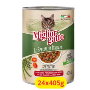 Lattina MigliorGatto Le Specialità Italiane con manzo, pomodori e fagiolini