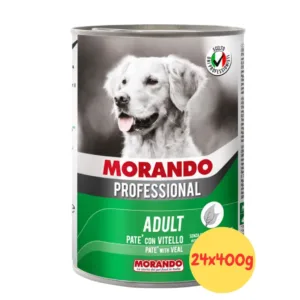 Confezione di Morando Professional Umido Cane Patè con Vitello in lattina da 400g.