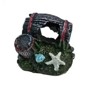 Decorazione Barile per Acquario con Rifugi