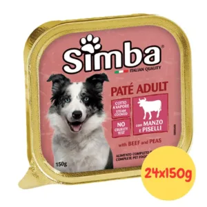 Simba cane umido patè manzo e piselli in vaschetta da 150g