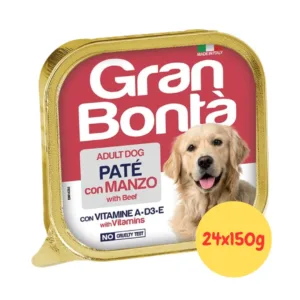 Vaschetta dorata di paté Gran Bontà con manzo per cani adulti