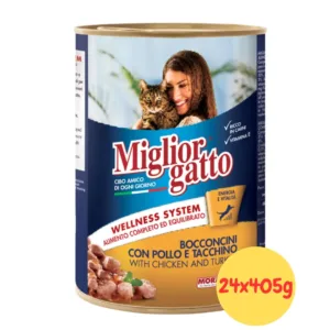 Confezione risparmio MigliorGatto bocconcini pollo e tacchino per gatti
