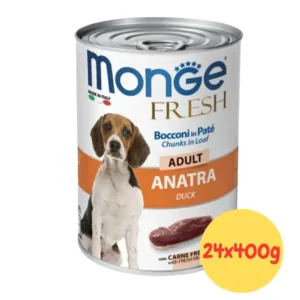Monge Fresh Umido Cane Anatra Adult Bocconi in Paté lattina da 400g