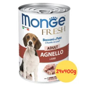 Monge Fresh Paté Cane Adult con agnello e carne fresca in lattina