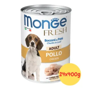Monge Fresh Umido Cane Pollo in lattina con bocconi e paté