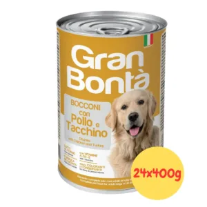 Confezione di lattine Gran Bontà con bocconi di pollo e tacchino