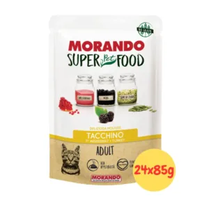 Busta di mousse Morando Super Food tacchino con ingredienti naturali visibili