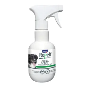 Spray antiparassitario Vitakraft Repelt flacone bianco con erogatore verde