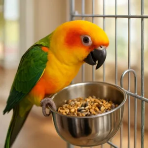 ciotola in acciaio per uccelli