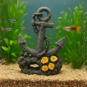 ornamento per acquario a forma di ancora