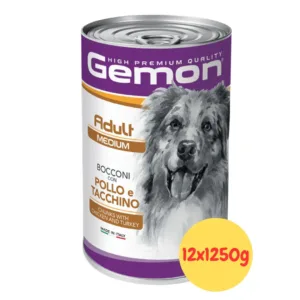 Gemon Bocconi Cane Medio Pollo e tacchino in lattina da 1250g