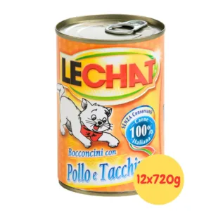 LeChat Bocconcini Gatti Pollo e Tacchino in lattina multipack per gatti.