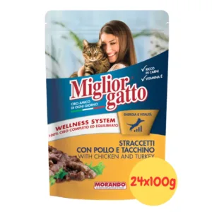 Buste MigliorGatto Straccetti con pollo e tacchino in confezione risparmio