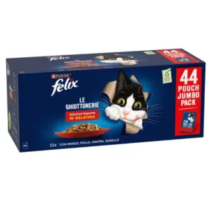 Multipack Purina Felix Selezioni Saporite Jumbo Pack da 44 bustine in gelatina.