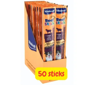 50pz Vitakraft Beef Stick Agnello confezione 50 bastoncini carne