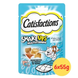 Snack Catisfactions Shake Ups Multivitamins bustina azzurra con gamberetti e gatto