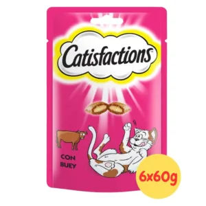 Catisfactions gatti snack al manzo confezione multipack con illustrazione gatto