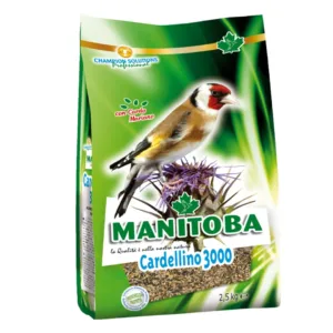 Sacco di mangime Manitoba Cardellino 3000 professionale con immagine di cardellino