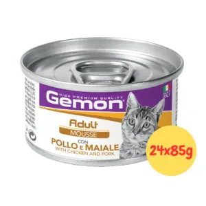 mousse gatti gemon adult pollo lattina singola 85g con texture vellutata