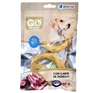 Ciambelle masticabili per cani marroni al gusto agnello e collagene