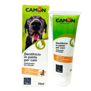 Tubetto di dentifricio naturale per cani Camon Orme Naturali con logo zampina
